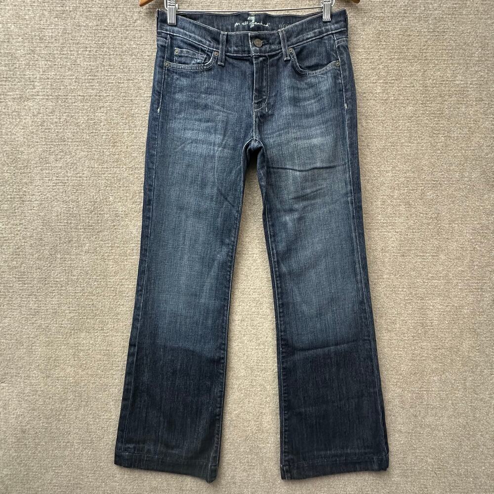 7 For All Mankind Dojo Jeans 29 Chain Stitch Embellished Pocket Vintage Y2K RARE